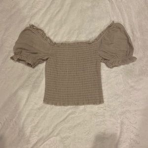 off the shoulder puffy sleeve blouse